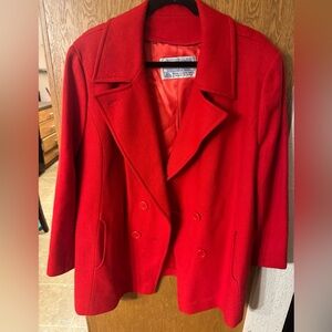 Vintage Pendleton Women's Red Pea Coat
